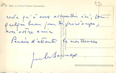 Salão do Centro Cultural Internacional — Abadia de Royaumont — André Léonie, editor — Verso