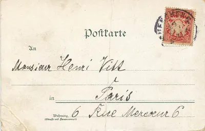 Stara pocztówka Gruss aus Munchen — Rewers