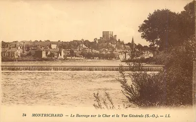 Montrichard — O Barragem no Cher e a Vista Geral (S.-O.) — LL
