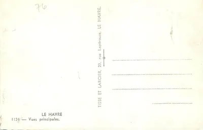 Le Havre — Główne widoki — Tisse et Laracier — Rewers