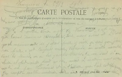Vincennes — Interno del Forte — Porta d'ingresso e Via principale — E. M. n° 4518 — Verso