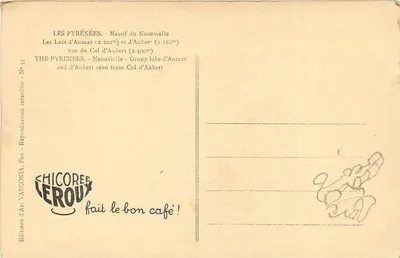 Jeziora Aumar i Aubert — Massif du Néouvielle — wydawca Vasco, n°55 — Rewers
