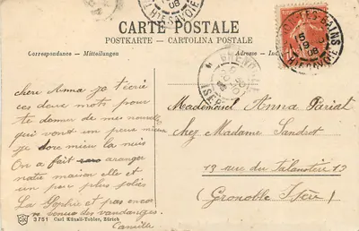 O Mont-Blanc. Mar de gelo a partir da Flégère — Carl Künzli-Tobler, n°3751 — Verso
