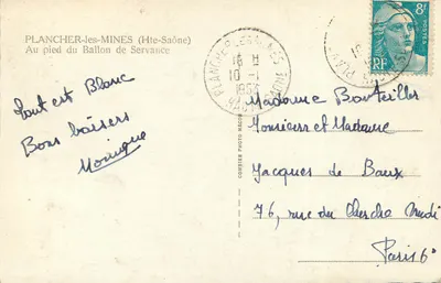 Las Plancher-les-Mines — Pod stokiem Ballon de Servance — Combier Photo Macor — Rewers