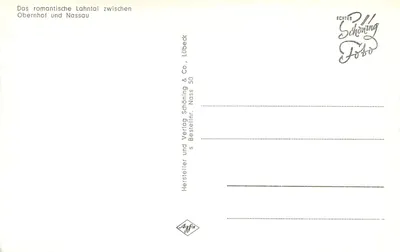 Lahntal między Obernhof a Nassau — Wydawca Schönning & Co., Lübeck, nr 50 — Rewers