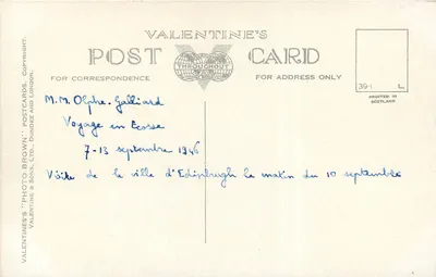 La navata, vista verso est, cattedrale di Saint-Giles, Edimburgo — Valentine's Postcard n°72371 — Verso
