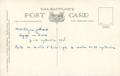 Estátua de John Knox, Catedral de St Giles, Edimburgo — Valentine's Postcards, n° 72885 — Verso