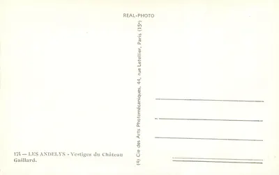 Les Andelys — Restanten van het Kasteel — Cie des Arts Photomécaniques, Parijs — Achterkant