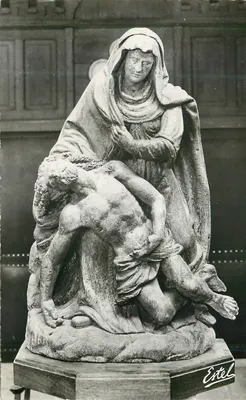 Piéta em madeira — século XVIII — Igreja de Saint-Germain de Dourdan — Éditions Lavelle & Estel