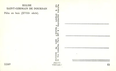 Piéta em madeira — século XVIII — Igreja de Saint-Germain de Dourdan — Éditions Lavelle & Estel — Verso