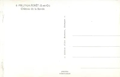Milly-la-Forêt — Zamek La Bonde — Wydawnictwo Artystyczne Rameau, Etampes — Rewers
