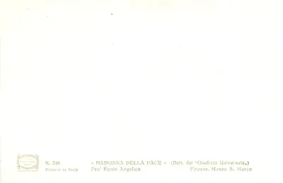 Madonna della Pace — toegeschreven aan Fra' Beato Angelico — uitgave KINZLENT PRINTS, n° 746 — Achterkant