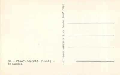 Paray-le-Monial — die Basilika — Verlag Pasquier, Paris — Rückseite