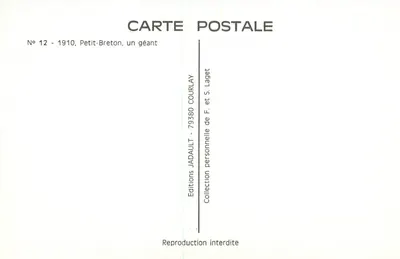 Petit-Breton, um gigante — Ciclismo — Editor JADAUULT, n°12 — Verso