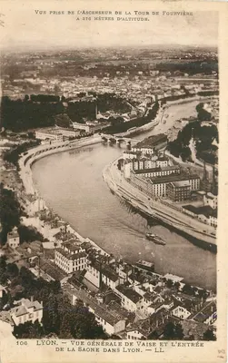 Lyon — Vista general de Vaise y la entrada de la Saône en Lyon — LL — n° 106