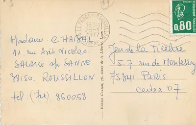 LYON — Praça Bellecour e o morro de Fourvière — Édition Tirebœuf — Verso