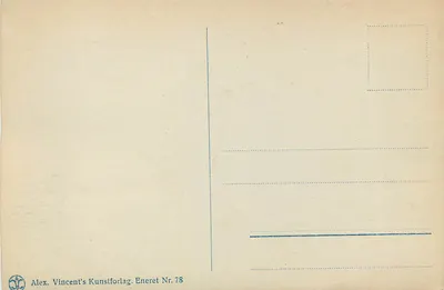 Klampenborg. Ved Eremitagen — castelo e cervos perto de uma lagoa — Alex. Vincent's Kunstforlag Eneret Nr. 78 — Verso