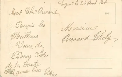 Fermacavallo e fiori — Buon compleanno — Editore: Lilliers, n° 806 — Verso
