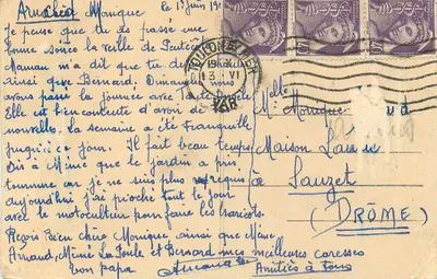 Bilhete postal antigo Côte d'Azur Toulon La Caisse d'Epargne — Verso