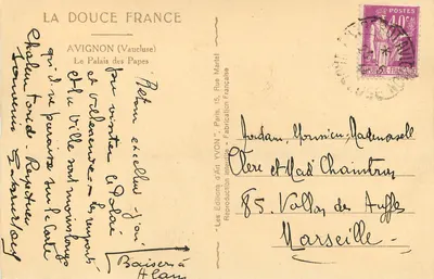 Avignone (Vaucluse) — Il Palazzo dei Papi — Edizioni d'Arte YVON, Parigi — Verso