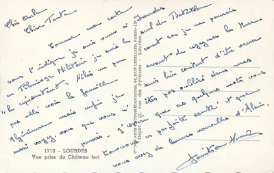 Lourdes — Widok z fortecy — Cie des Arts Photomécaniques, Paryż — Rewers