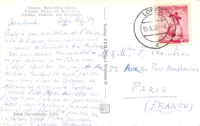 Wiedeń, Pałac Belweder — wydawca P.A.Q. Wien I, n° 38079 — Rewers