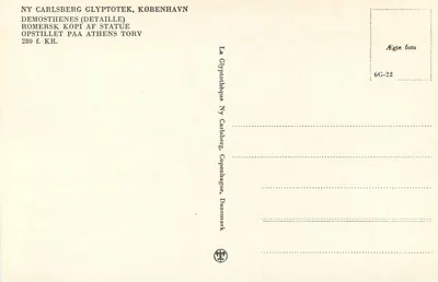 Demostene — copia di statua romana — Ny Carlsberg Glyptotek, Copenaghen — Verso