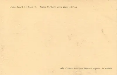 Fontenay-le-Comte — Fachada da Igreja de Nossa Senhora (século XV) — Ramuniche — Verso