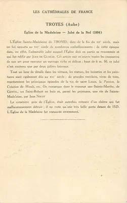 Igreja de Nossa Senhora da Madeleine — Jubé da Nave — TROYES (Aube) — Verso