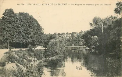 Os belos locais da Marne — De Nogent ao Perreux visto do viaduto — F. F. Paris, n° 140 bis