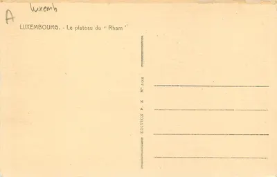 Luxemburg — Plateau "Rham" — Wydawnictwo P. K. N° 508 — Rewers