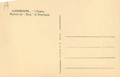 Luxemburgo - L'Alzette - Rochers du Bock e Ville-Haute — Verso