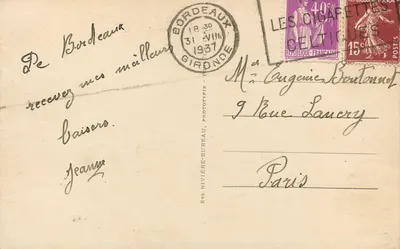 Bordeaux — La Bourse Maritime — Ets Rivière-Bureau, Phototype — Verso