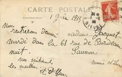 Nevers — Pałac Ducalny i Statua Republiki — Wydanie specjalne N.G. — Rewers