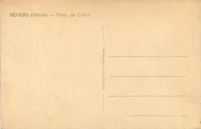 Nevers (Nièvre) — Porte du Croux — Héliogravure Combier Macon — Verso