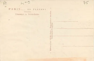 Paryż... w Flanani — Transept Świętego Katarzyny — Wydawnictwo Artystyczne YVON — Rewers