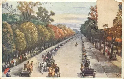Bilhete postal antigo Viena Prater hauptvallee