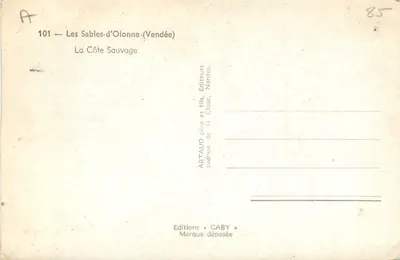 Les Sables-d'Olonne (Vendée) — A Costa Selvagem — Edições GABY — Verso