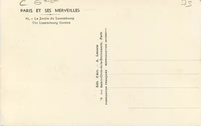 Il Giardino del Luxembourg — Parigi — Editore A. Leconte — Verso