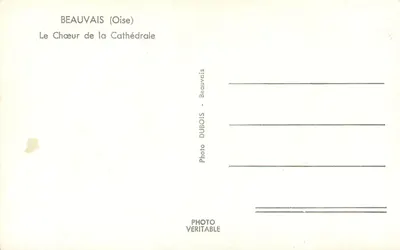 Beauvais (Oise) — O Coro da Catedral — Foto DUBOIS — Verso