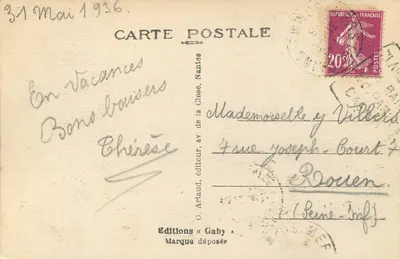 MERS-LES-BAINS (Somme) — Plaża w burzowe pogody — Gaby n°22 — Rewers