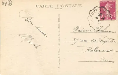 MERS-les-BAINS (Somma) — Plaża i kabinki — G. Artaud, wydawca, Nantes — Rewers