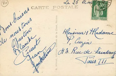 Mers-les-Bains (Somma) — Jeden dzień burzy. W tle po lewej, przylądki Treport — G. Artaud, Nantes, nr 32 — Rewers