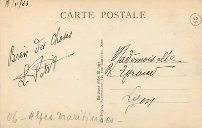 Nice — Widok z zamku — Photo Munier, n°228 — Rewers
