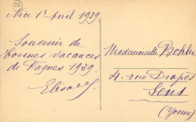 Nice — Port i Wzgórze Boron — Wydawca nieznany, numer serii 06 — Rewers