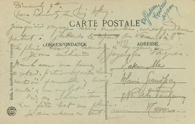 Besançon - Porta Tagliata (lato interno) — Escursione in Franche-Comté — Ed. L. Gaillard-Prêtre, n° 239 — Verso