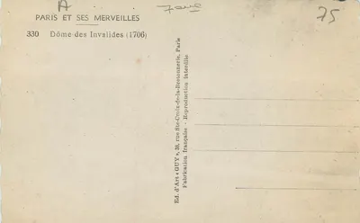 Domo de los Inválidos — París — Editor GUY — Reverso