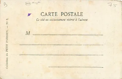 Paryż — Wielki Saloon, Własna brama (Champs-Élysées) — Kolekcja Petit Parisien, nr 2 — Rewers