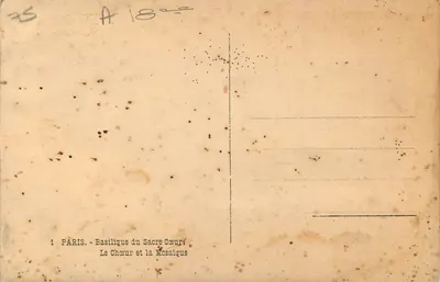 Basilika des Heiligen Herzens — Chor und Mosaik — Verlag A. N. (Nr. 1) — Rückseite
