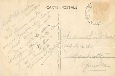 Chambéry — Fonte dos Elefantes e estátua do Geral de Boigne (1751-1830) — Verso